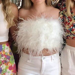 Club L London White Feather Top US 10